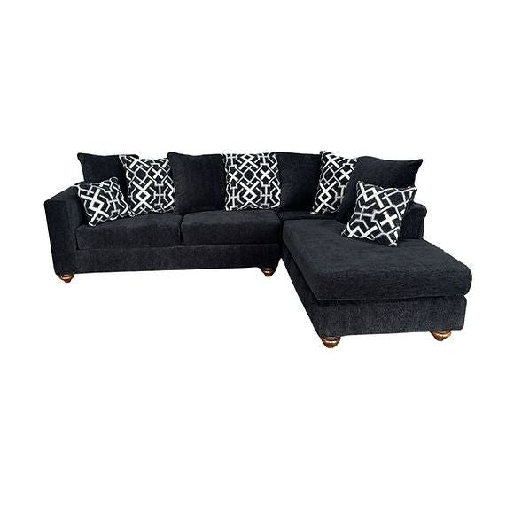 Graphite Black Fabric 2-Piece Sectional