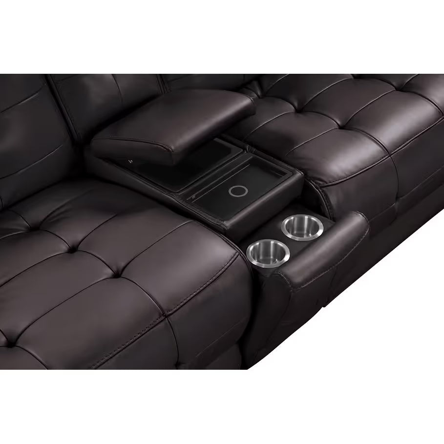 Starlight Brown 6-Piece Reclining Sectional — Power Headrests
