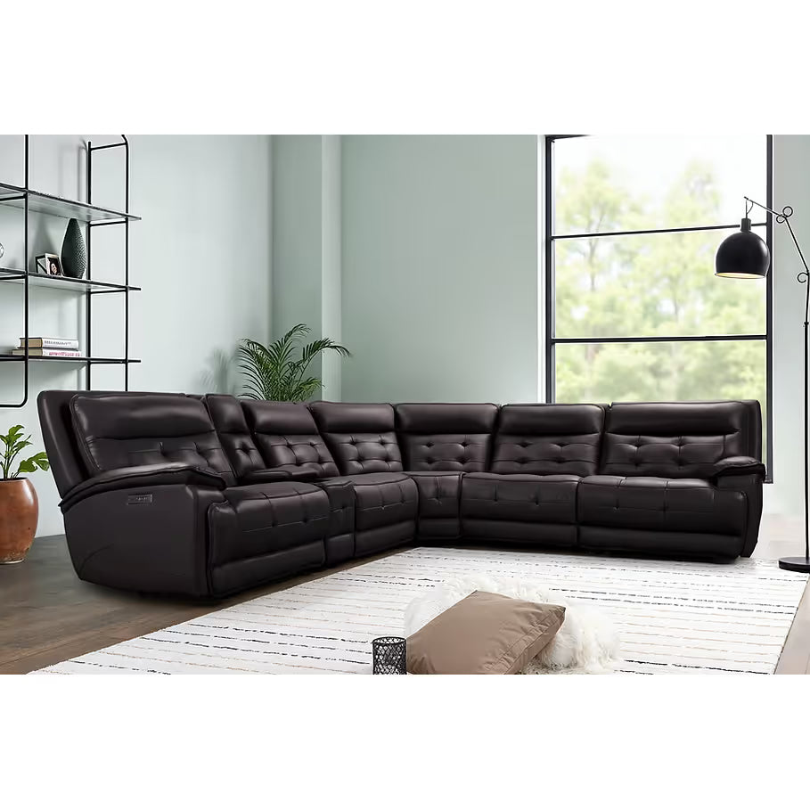 Starlight Brown 6-Piece Reclining Sectional — Power Headrests