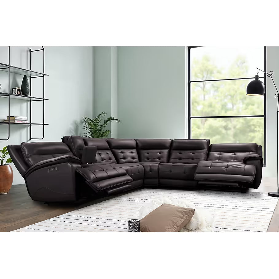 Starlight Brown 6-Piece Reclining Sectional — Power Headrests