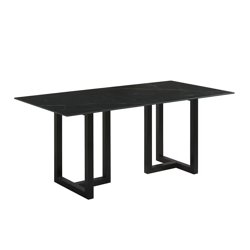 Farrin Black Porcelain-Top Dining Set — Table & 6 Chairs