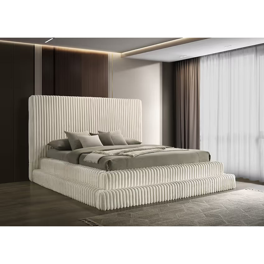 Micah Premium Corduroy Bed — No Box Spring Needed