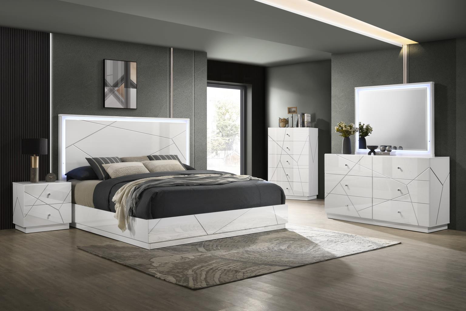 B121 White LED Mirror — 46" Wide