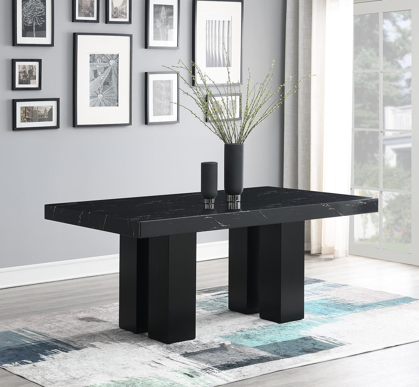 D133 - Dining Room Set With Leather Chairs