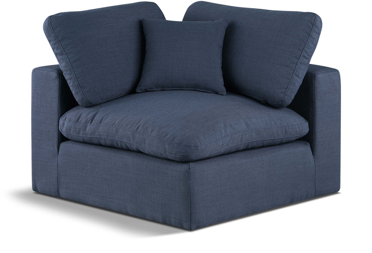 Comfy Linen Modular Sectional — Add-On: Corner Chair — Navy