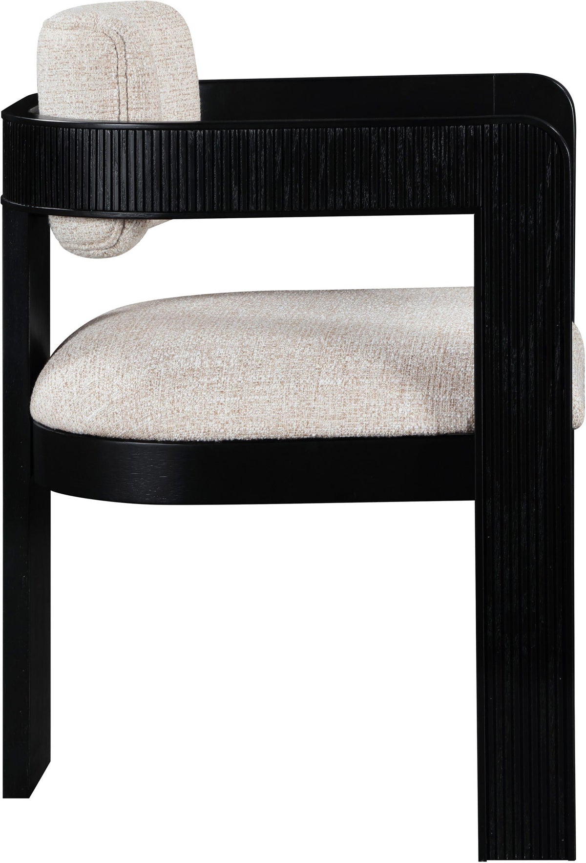 Sacha - Linen Dining Chair (Set of 2) with Black Base