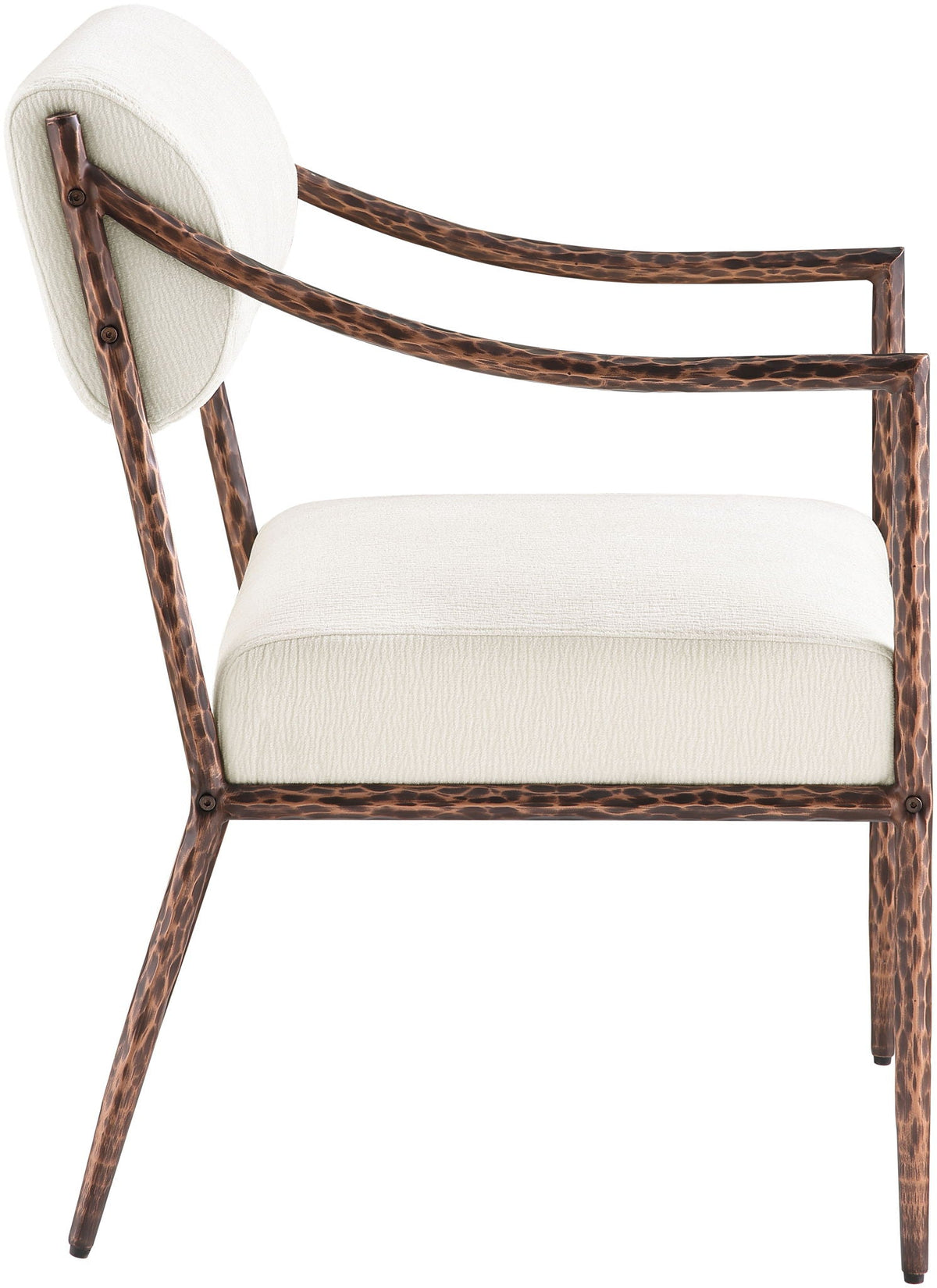 Bastille Chenille Dining Arm Chair Set of 2 with Bronze Frame