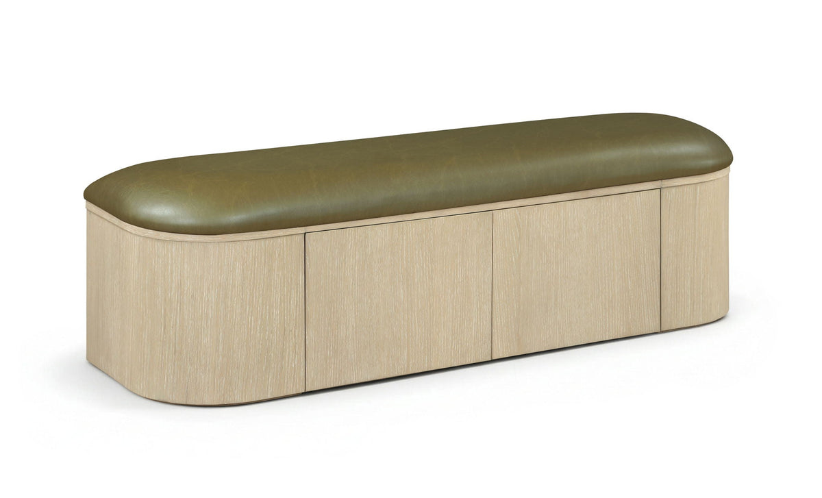 Velden - Upholstered Storage Bench with Natural Base