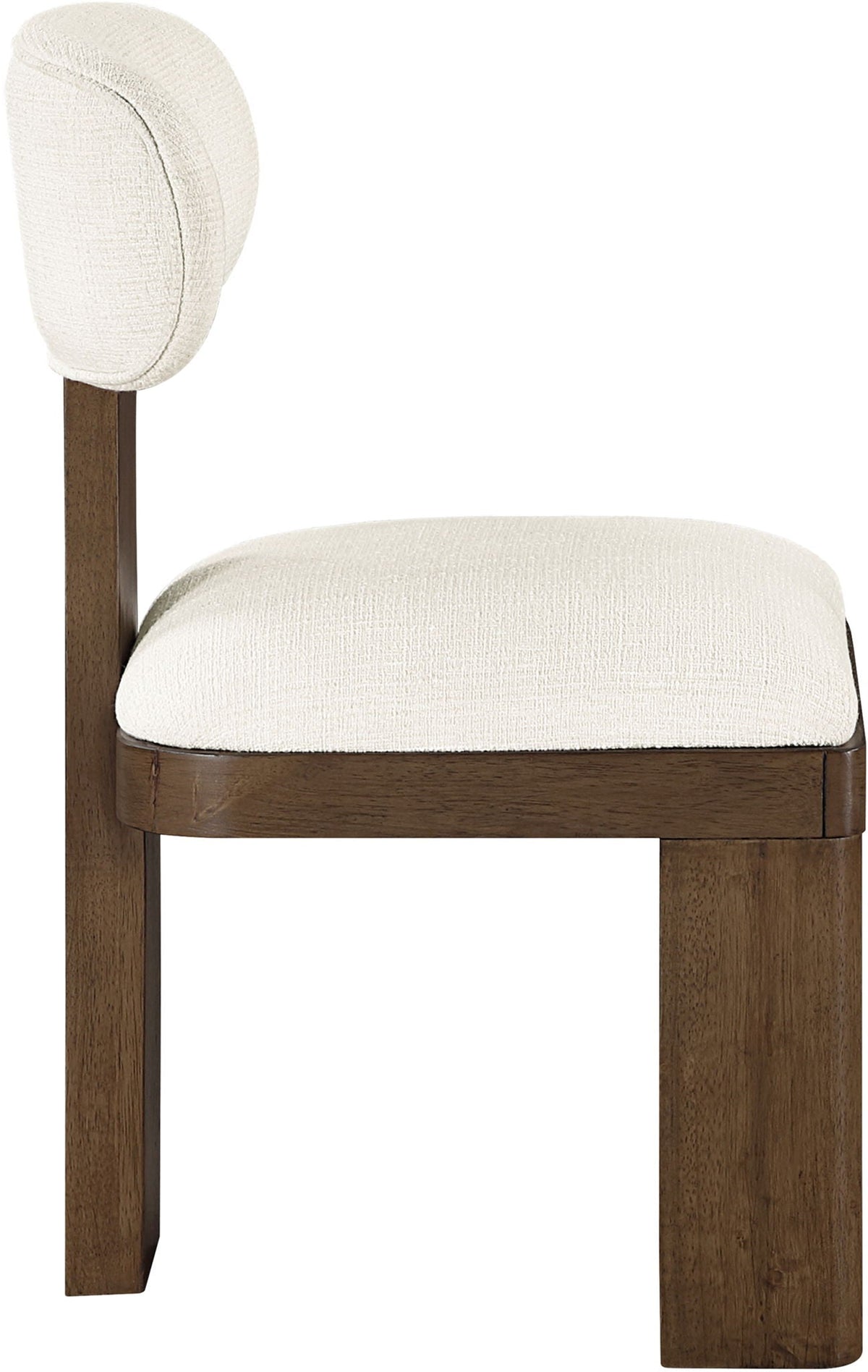 Timbra - Linen Textured Fabric Upholstered Dining Chair (Set of 2) with Walnut Base