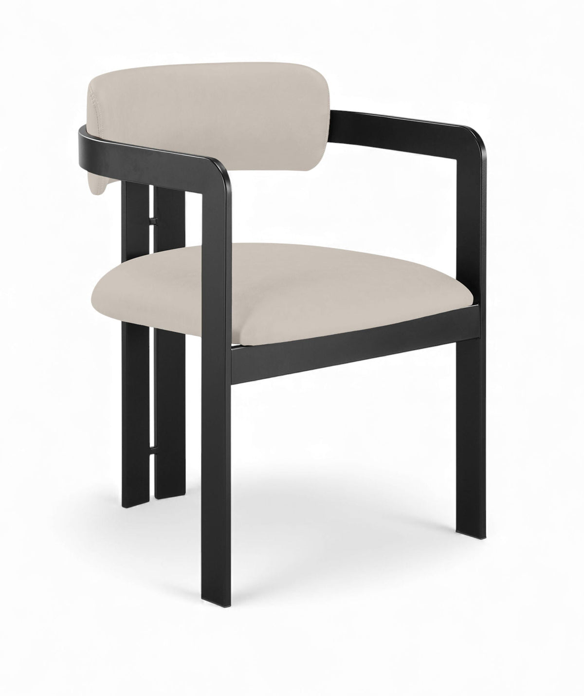 Aurum Vegan Leather Dining Chair (Set of 2) — Graphite Black - Taupe