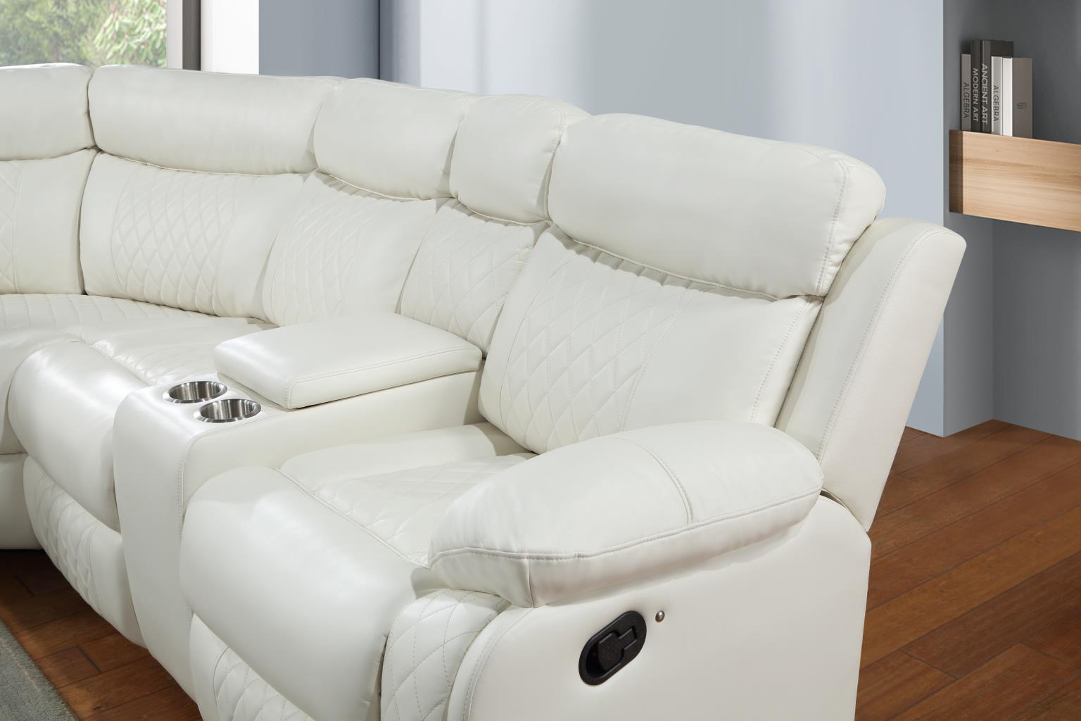 U64 - Motion 3 Piece Sectional With Bluetooth Speaker - White - Blue