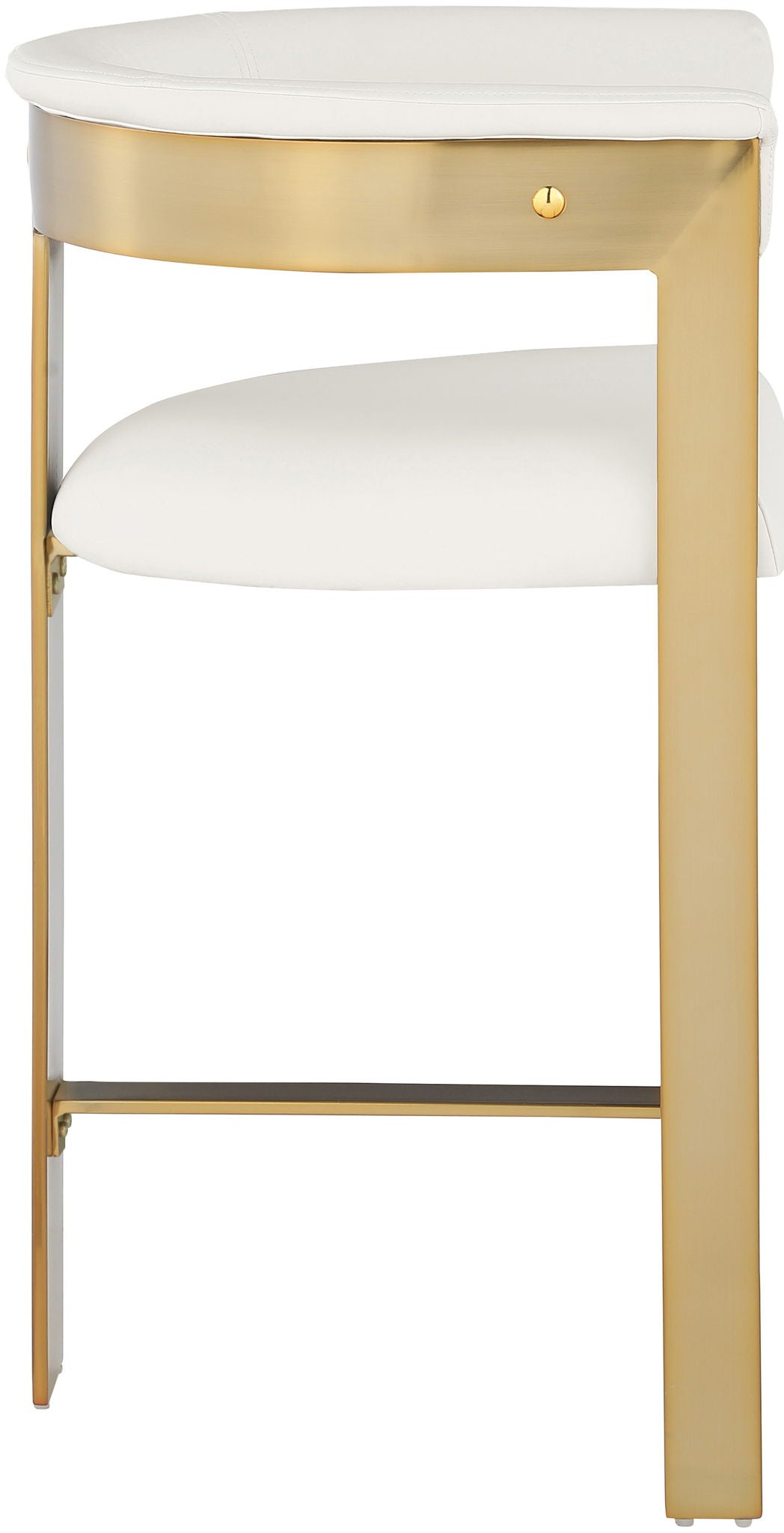 Romeo - Faux Leather Counter Stool (Set of 2) with Gold Base
