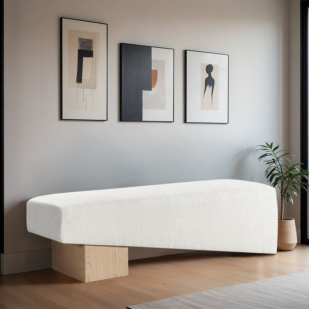 Alora - Bench with Light Brown Base