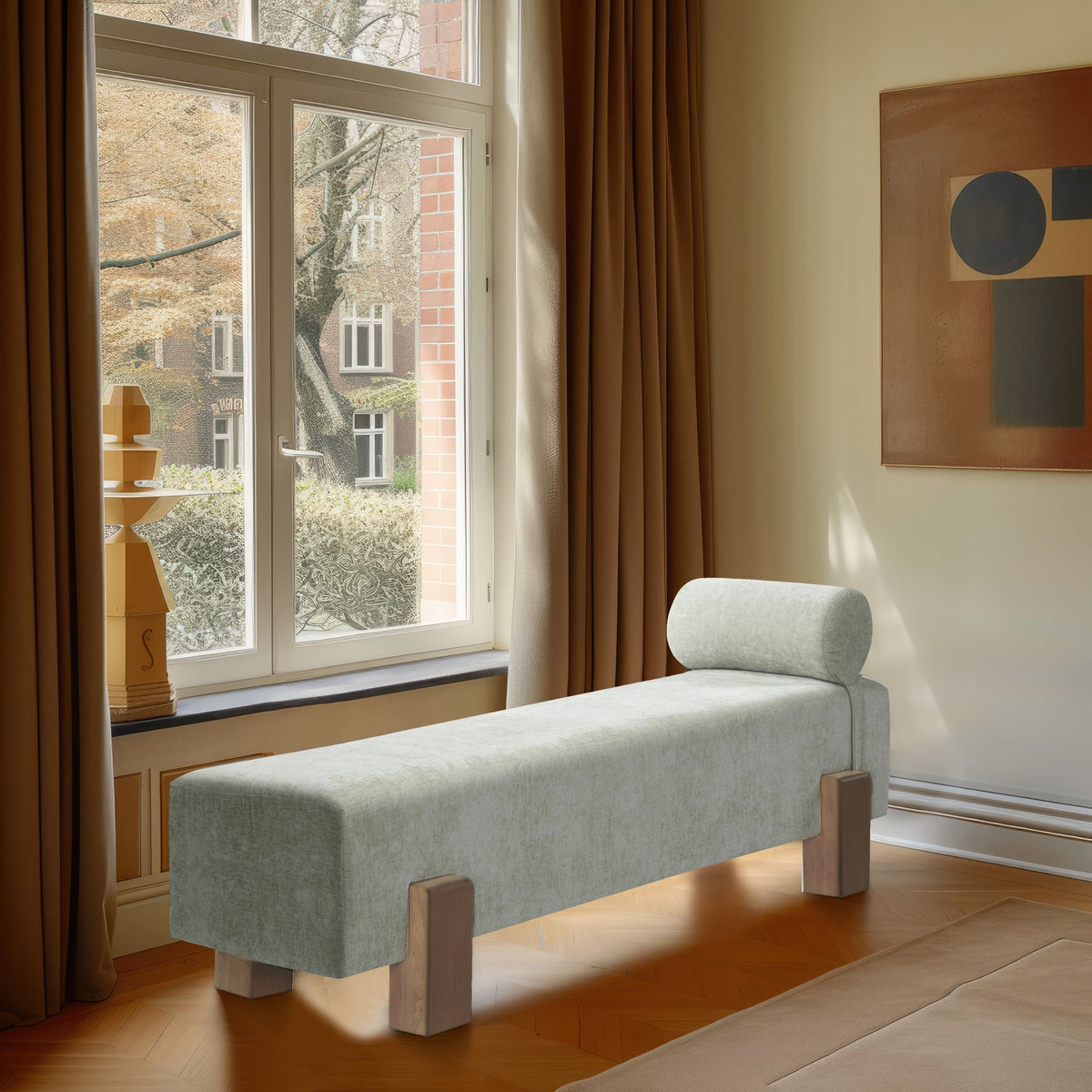 Edison - Bench with Light Brown Base