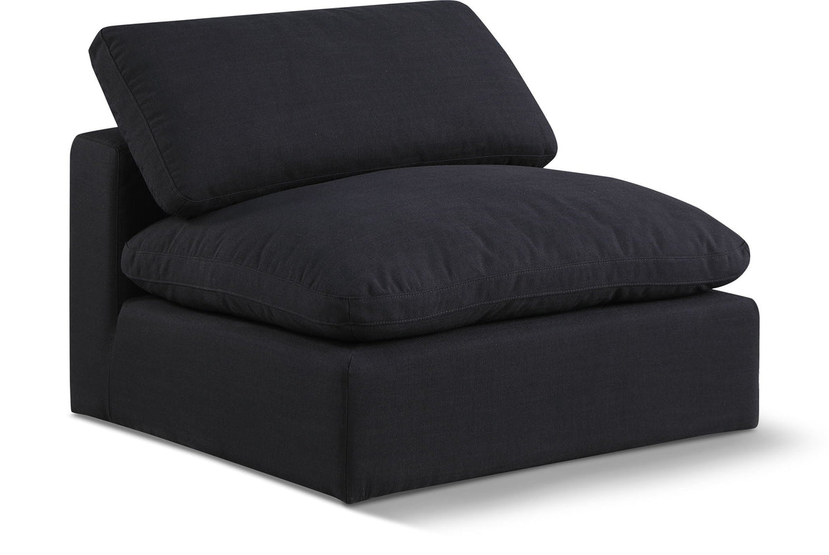 Comfy Linen Modular Sectional — Add-On: Armless Chair — Black
