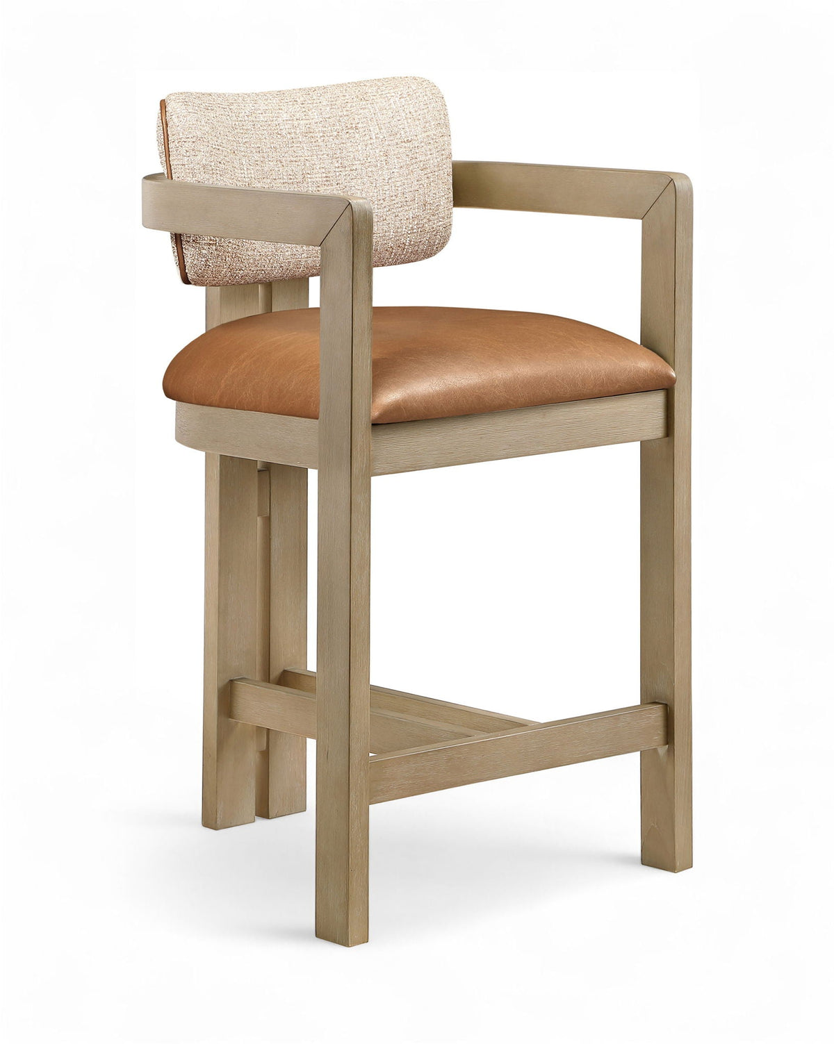 Ravina Upholstered Counter Stool with Natural Base