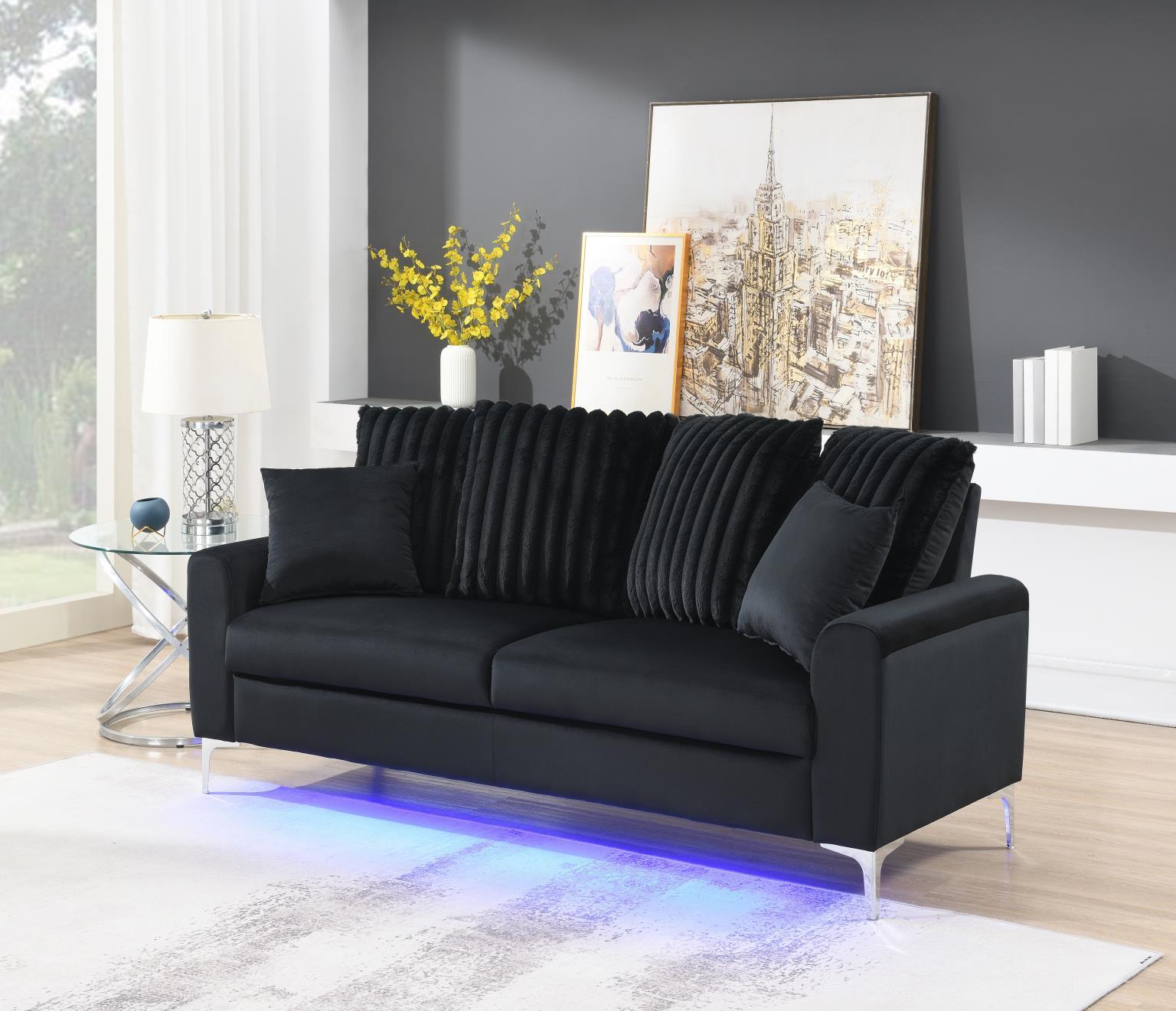 U480 Black 3 Piece Living Room Set (Sofa, Loveseat, Chair)