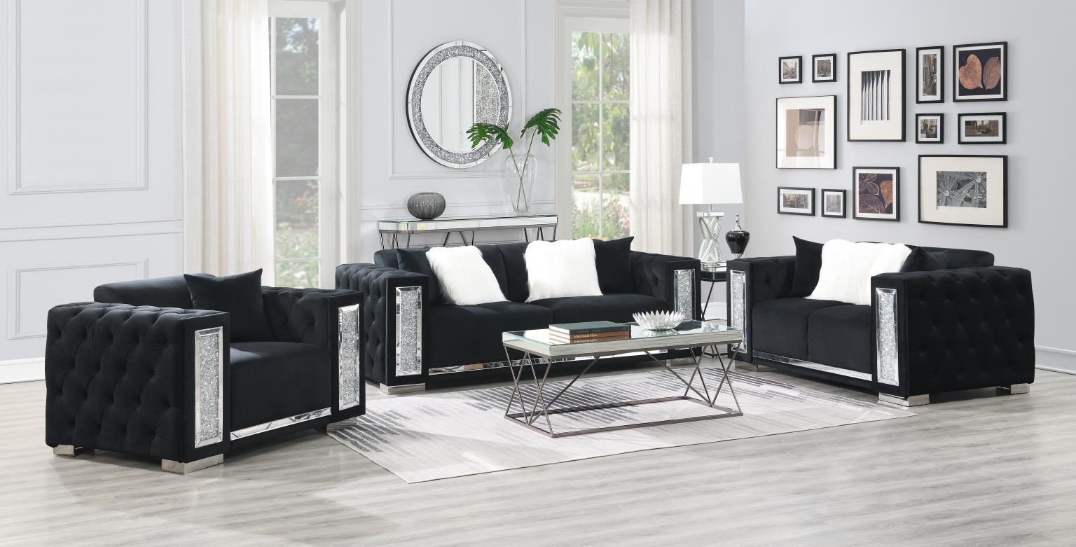 U249 - Velvet Chair - Black