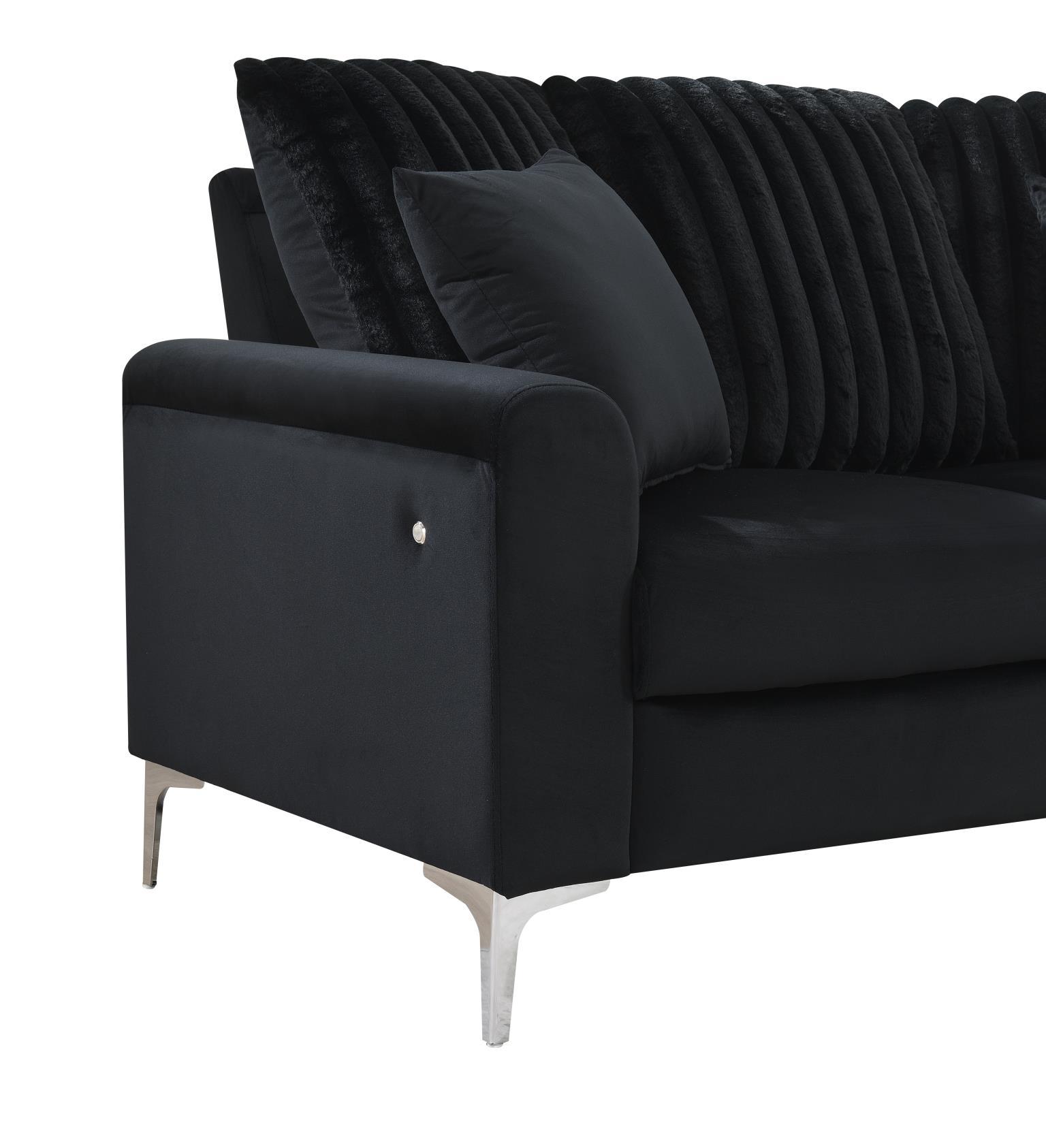 U380 Black 2 Piece LED Sectional