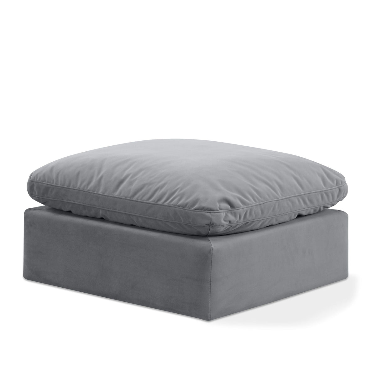Indulge Velvet Modular Sectional — Ottoman — Grey