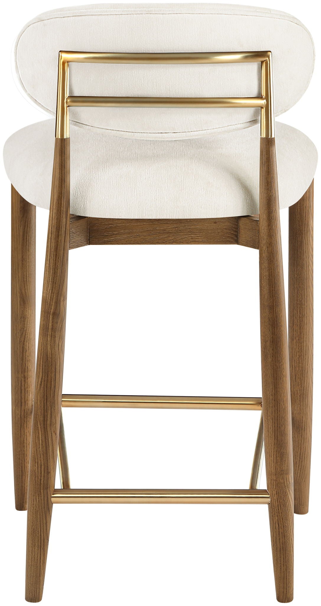 Riccio Fabric Counter Stool with Walnut Frame