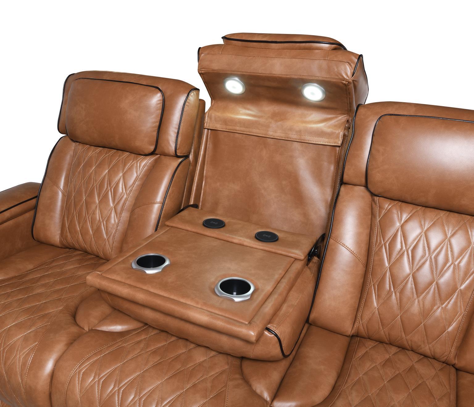 U72 Brown Power Reclining Sofa — 86 in. wide