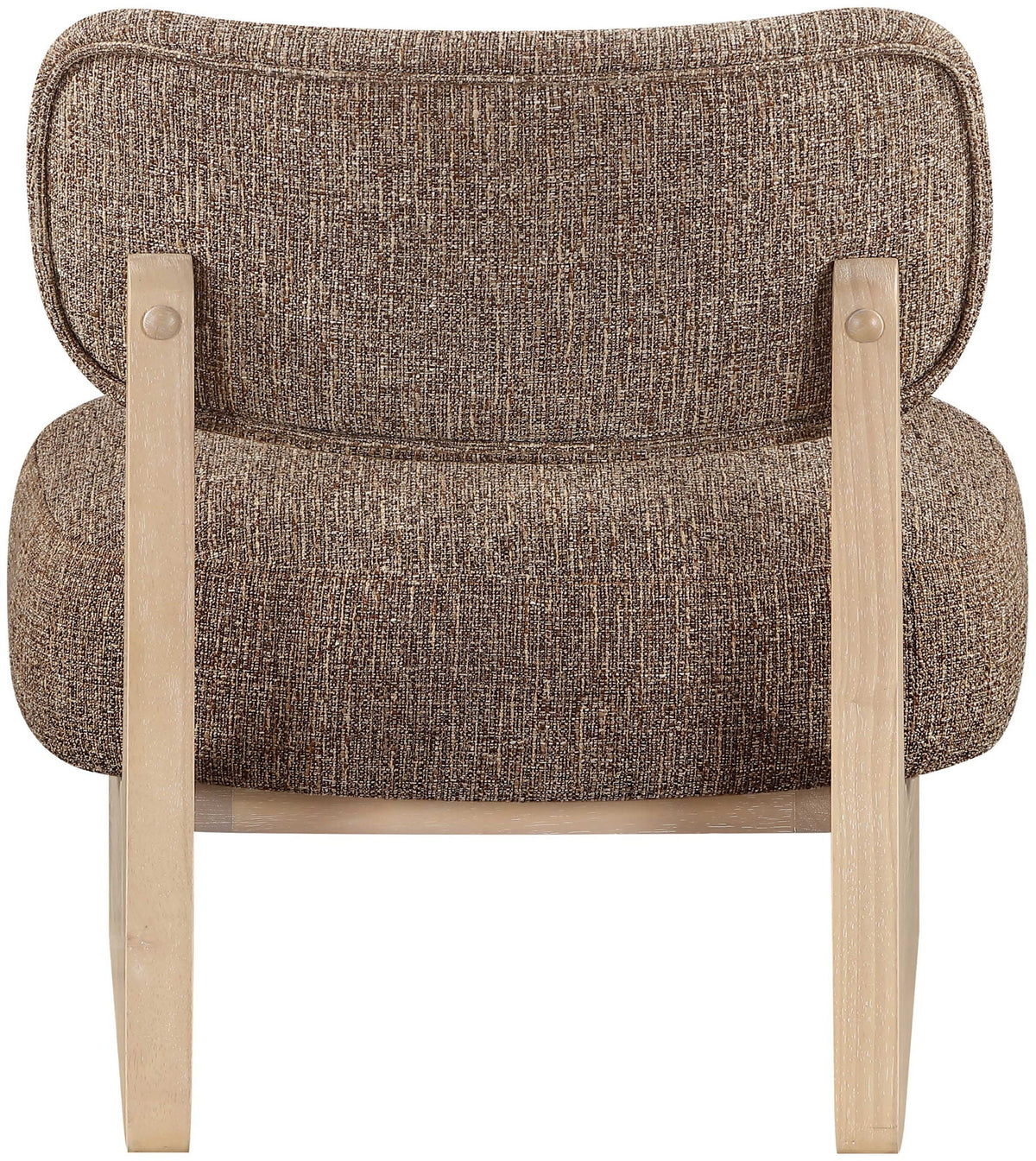 Vetra - Linen Textured Fabric Upholstered Accent Chair with Natural Base