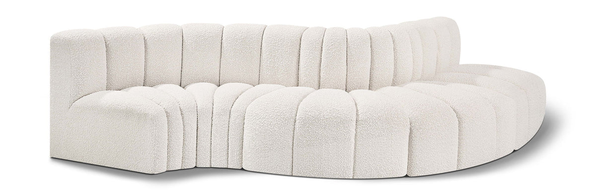 Arc Boucle Modular Sectional — 5-Piece Sofa — Cream