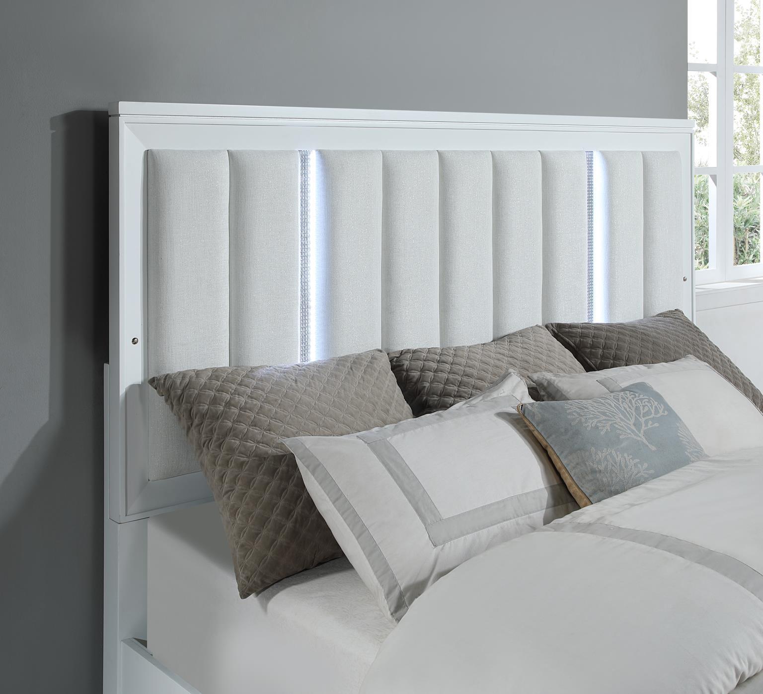 B240 White LED Bed — 88" Wide