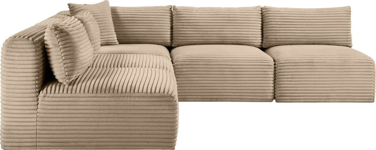 Shaggy - 5 Piece Modular Corner Armless Sectional - Sectional