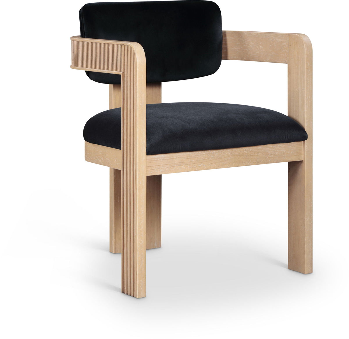 Sacha - Velvet Dining Chair (Set of 2) with Natural Base