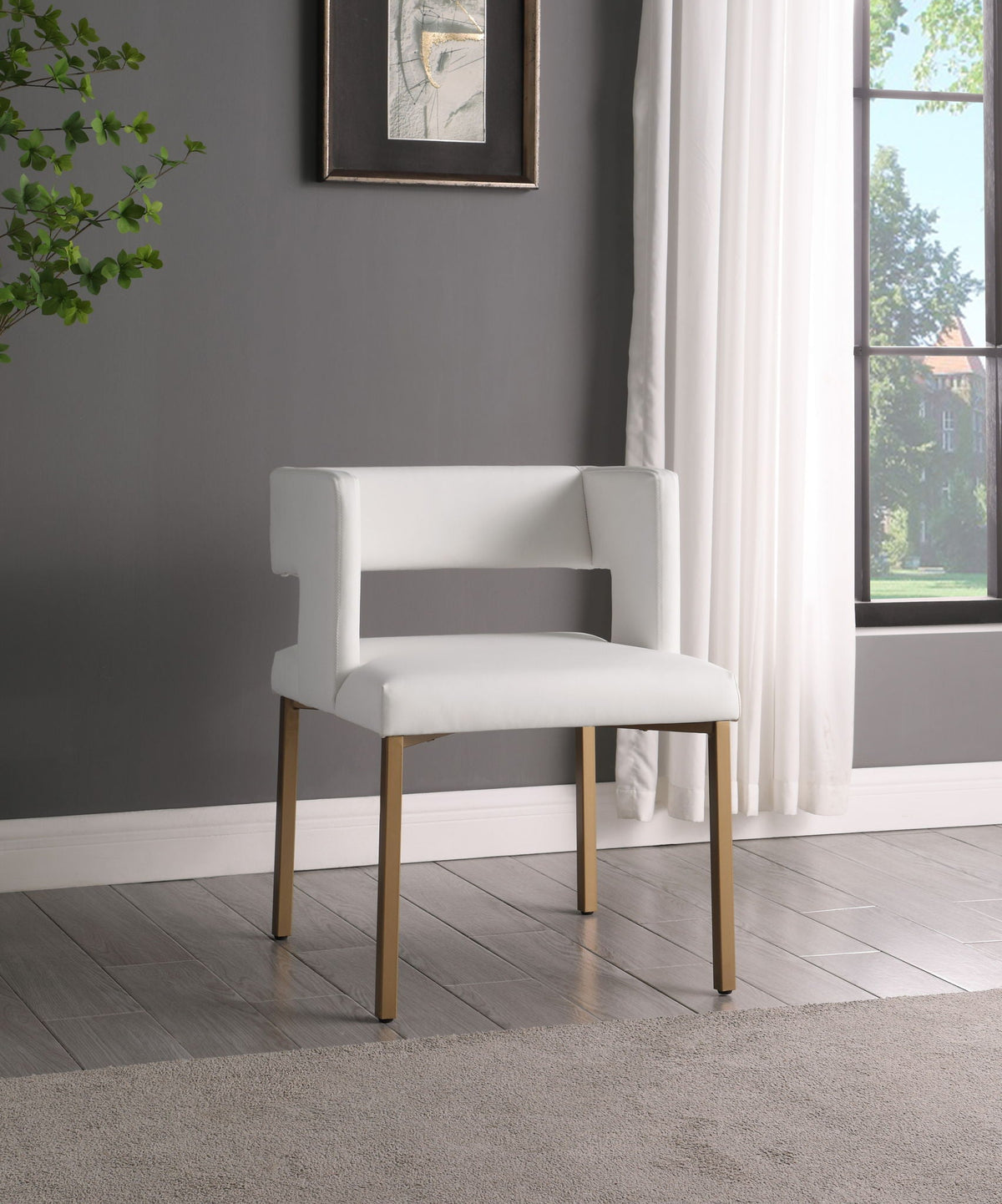 Caleb - Dining Chair (Set of 2) with Gold Legs