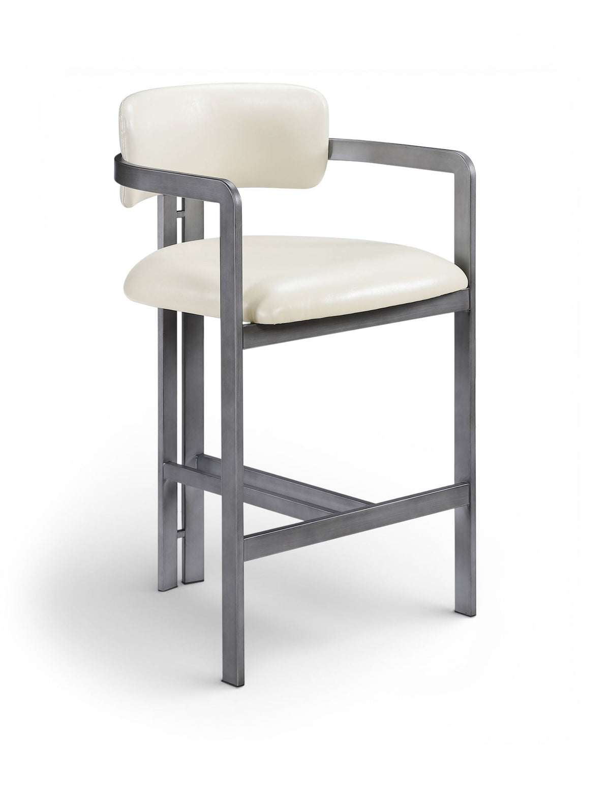 Aurum Vegan Leather Counter Stool with Gray Base