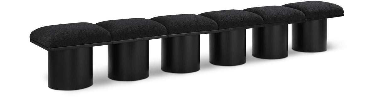 Pavilion Modular Bench 6-Piece Bench, 108"W x 15.5"D — Black / Black Base