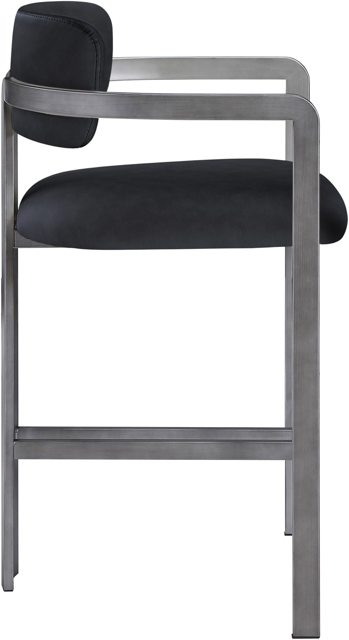 Aurum Vegan Leather Counter Stool with Gray Base