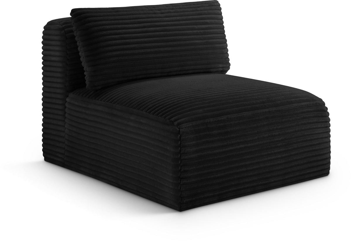 Shaggy Modular Sectional — Add-On: Armless Chair — Black