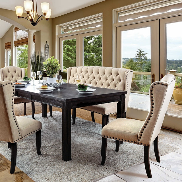 Sania Dining Collection — Sania 6 Pc Dining Table Set w/ Bench