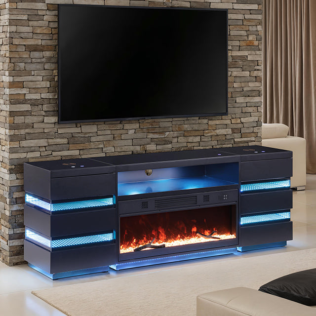 Terni Living & Storage Collection — Terni TV Stand w/ Fireplace & 2 Side Tables