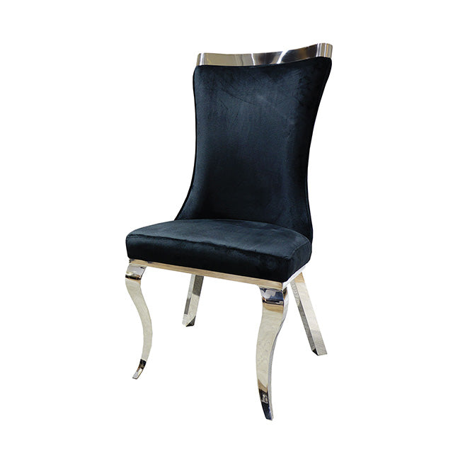 Basilicata Chair, Silver/Gray (2/CTN) — Basilicata Chair, Silver/Black (2/CTN)