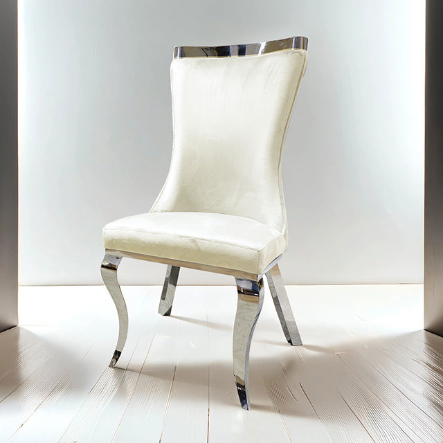 Basilicata Chair, Silver/Gray (2/CTN) — Basilicata Chair, Silver/White (2/CTN)