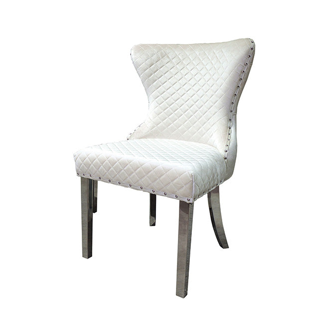 Portanova Chair, Silver/Black (2/CTN) — Portanova Chair, Silver/White (2/CTN)