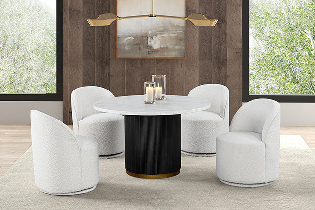 Broager Dining Swivel Chair, White