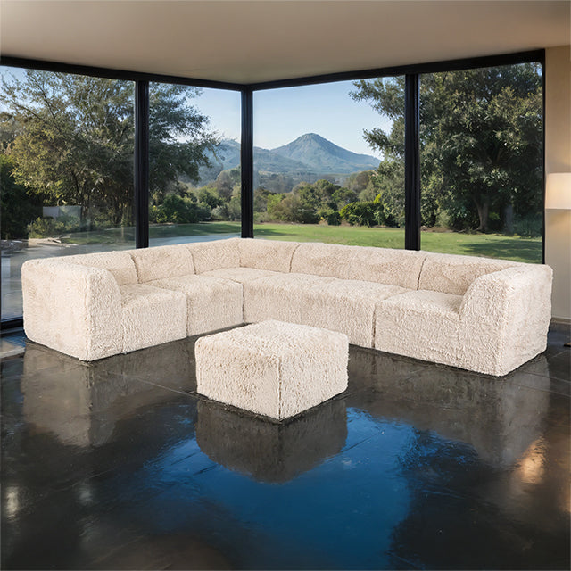 Nappi Upholstery Collection — Nappi Large L-Sectional w/ Ottoman (Compressed Foam)