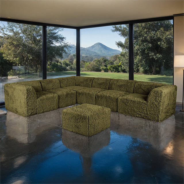 Nappi Upholstery Collection — Nappi Large L-Sectional w/ Ottoman (Compressed Foam)