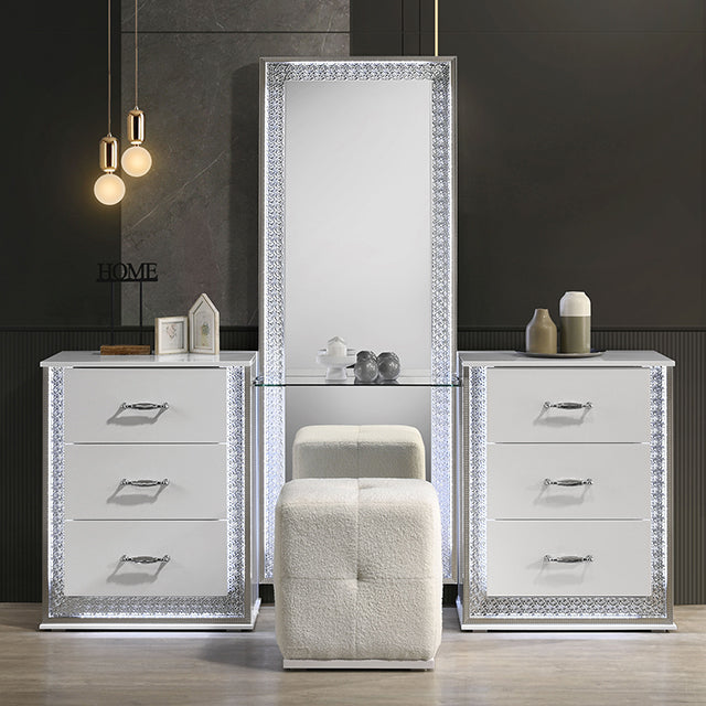 Hazeline Vanity Set w/ Stool — Hazeline Vanity Set w/ Stool