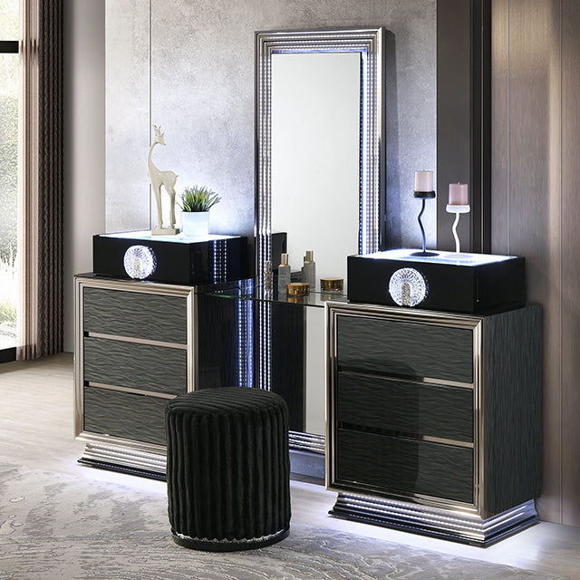 Noire Vanity Set w/ Stool — Noire Vanity Set w/ Stool