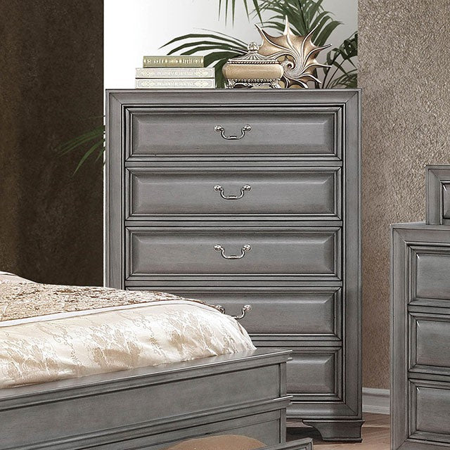 Brandt Cherry & Gray Storage Bedroom Collection - Chest / Gray