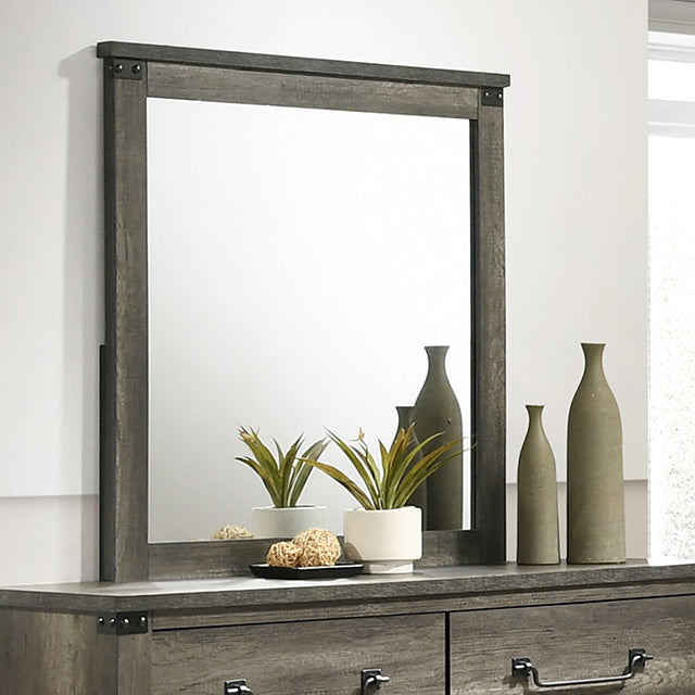 Britonale Rustic Gray Farmhouse Bedroom Collection - Mirror