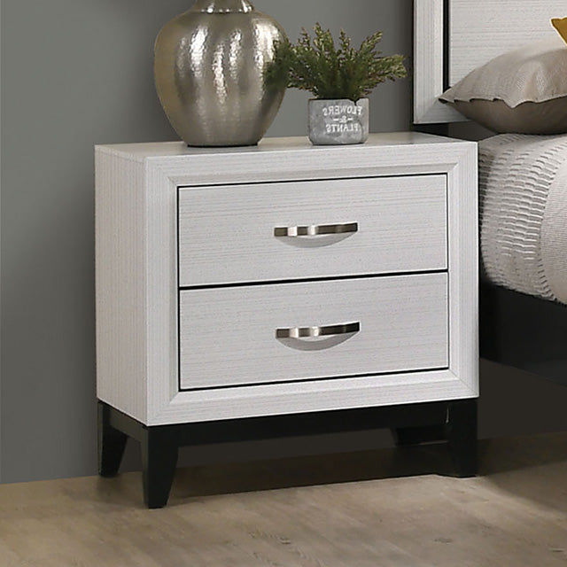 Errico Gray Bedroom Collection - Nightstand / White