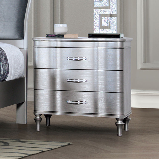 Melodi Bedroom Collection - Parc Nightstand / Silver
